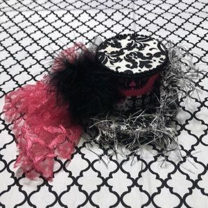 Handmade Pink Skull Headband Top Hat <3